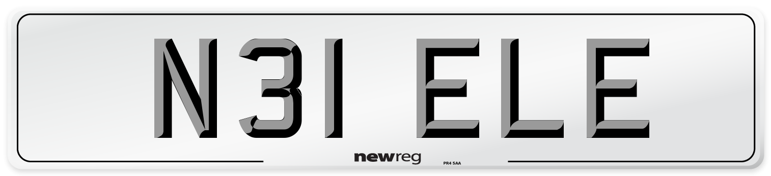 N31 ELE Number Plate from New Reg